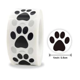 500 PCS Dog Paw Print Stickers,1 Inch Colorful/Black Dog Stickers For Kids,Self-Adhesive Puppy Paw Prints Stickers For Gifts