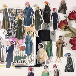 Stickers 25pcs Light Retro Salt Hand Account Material Stickers Vintage European Girls Noble Characters Kids Toys Waterproof