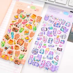 3 pcs/6pcs Colorful Cartoon Crystal Sweet Candy Stickers Scrapbooking Diy Journal Cute Sticker Stationery Decor School Gift