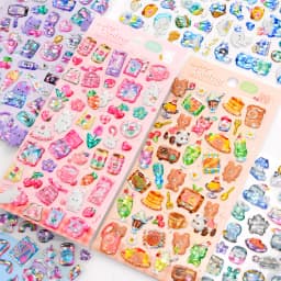 3 pcs/6pcs Colorful Cartoon Crystal Sweet Candy Stickers Scrapbooking Diy Journal Cute Sticker Stationery Decor School Gift