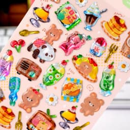 3 pcs/6pcs Colorful Cartoon Crystal Sweet Candy Stickers Scrapbooking Diy Journal Cute Sticker Stationery Decor School Gift