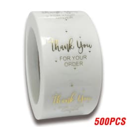 50-500pcs Labels 1inch Clear Gold Foil Thank You Stickers For Wedding Pretty Gift Cards Envelope Sealing Label Stickers