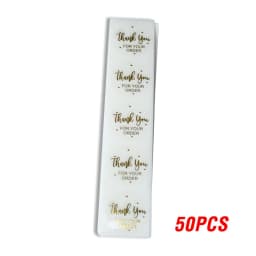 50-500pcs Labels 1inch Clear Gold Foil Thank You Stickers For Wedding Pretty Gift Cards Envelope Sealing Label Stickers
