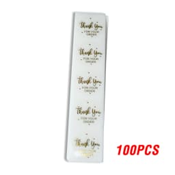 50-500pcs Labels 1inch Clear Gold Foil Thank You Stickers For Wedding Pretty Gift Cards Envelope Sealing Label Stickers