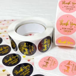 500pcs/roll Thank You for Your Order Stickers Foil Stamping Kids Stickers Bakery Shop Sealing Labels Business Thank You Stickers