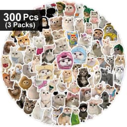 10/500/1000pcs Funny Cute Cat MEME Animals Stickers Kawaii Decals Scrapbooking Notebook Luggage Laptop Skateboard Sticker Toy