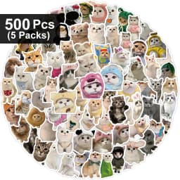 10/500/1000pcs Funny Cute Cat MEME Animals Stickers Kawaii Decals Scrapbooking Notebook Luggage Laptop Skateboard Sticker Toy