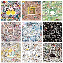 100p Cute Aesthetic Stationery School Office Supplies Sticker Kawaii Diary Decoration Lot Stickers Pack Korean Paper