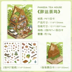 JIAMEI Kawaii 3D Miniature Scene Cartoon Pocket Cabin Landscape Stickers DIY Handmade Stacking Scrapbook Album Sticker