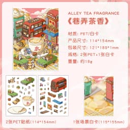 JIAMEI Kawaii 3D Miniature Scene Cartoon Pocket Cabin Landscape Stickers DIY Handmade Stacking Scrapbook Album Sticker