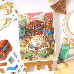 JIAMEI Kawaii 3D Miniature Scene Cartoon Pocket Cabin Landscape Stickers DIY Handmade Stacking Scrapbook Album Sticker