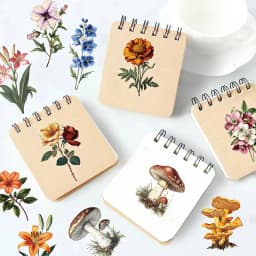 50PCS Retro Forest Mushroom Butterfly Graffiti Sticker Stationery Helmet Guitar Diary Water Bottle Transparent Waterproof Decals