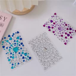1/10pcs Acrylic Diamond Heart Stickers for Phone DIY Decoration Cute Small Glitter Crafts Scrapbooking