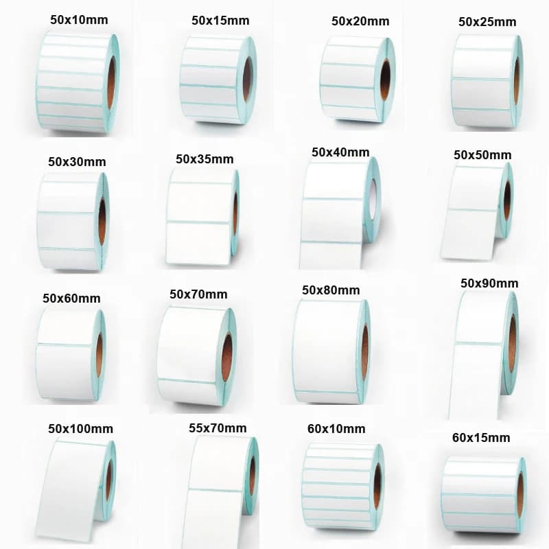 50-60MM WIDTH White Paper Direct Print Thermal Sticker for Bar Code SKU Shipping Label Price Tag