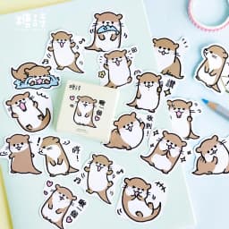 45 pcs/Box Cute Animal Otter Animal Decorative Washi Stickers Scrapbooking Stick Label Diary Stationery Album Stickers