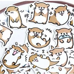 45 pcs/Box Cute Animal Otter Animal Decorative Washi Stickers Scrapbooking Stick Label Diary Stationery Album Stickers