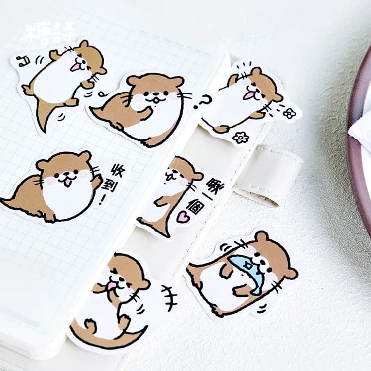 45 pcs/Box Cute Animal Otter Animal Decorative Washi Stickers Scrapbooking Stick Label Diary Stationery Album Stickers