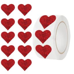 100-500pcs Red Heart Stickers for Valentine's Day 2.5cm Baking Packaging Sticker Envelope Seals Love Decorative Stickers