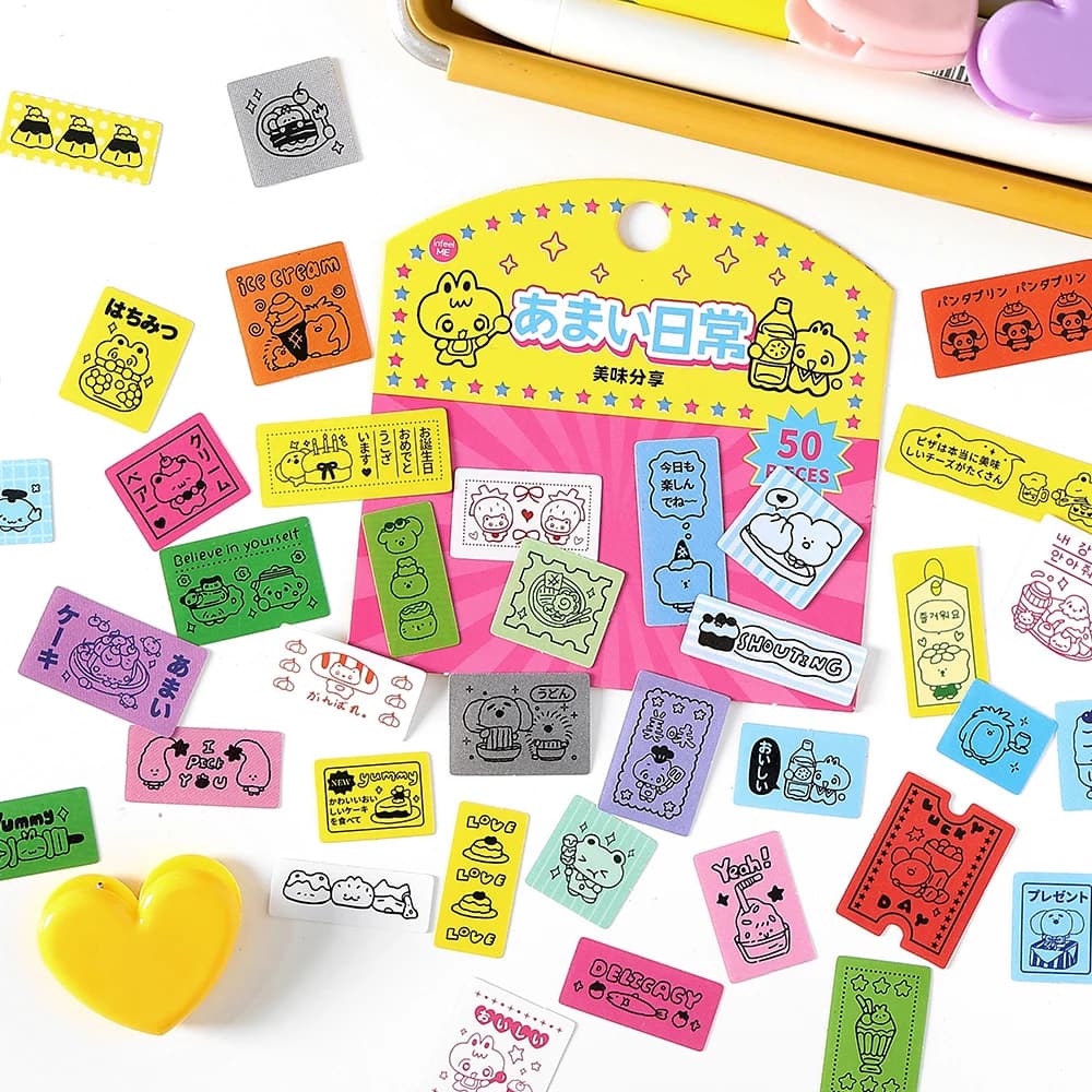 50pcs Lucky Tags Kawaii Ins Mini Stickers Material Pack Talent Decoration DIY Diary Album Scrapbook Cute Stationery Stickers
