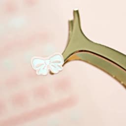 Korean Import Brand Suatelier Pink Silk Ribbon Bow Tie Mini Sticker Scrapbooking Diy Journaling Diary Stationery Sticker 121
