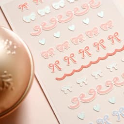 Korean Import Brand Suatelier Pink Silk Ribbon Bow Tie Mini Sticker Scrapbooking Diy Journaling Diary Stationery Sticker 121