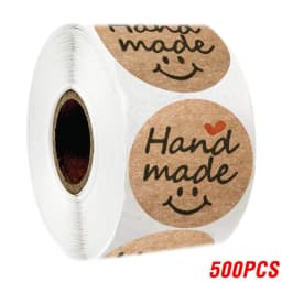 500pcs Vintage Kraft Paper Stickers Scrapbook Gift Stationery Label Stickers Handmade With Love Thank You For The Stickers