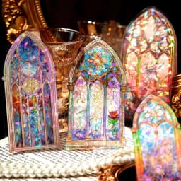 10Pcs Moonlight Sonata Decorative Sticker Retro Ice Crystal Flower Window Scrapbooking Material Label Diy Diary Album Planner