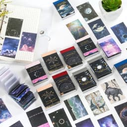 50pcs/1lot Kawaii Stationery Stickers cosmic starry sky  Diary Planner junk journal Stickers Scrapbook Craft Sticker