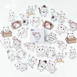 45 Pcs/Box My Naughty Cats Kawaii Mini Paper Sticker Diy Diary Album Scrapbooking Decoration School Supplies Stationery Stickers