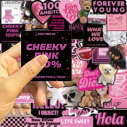 10/30/55PCS Cute Black Pink Word Decoration Scrapbooking PVC Sticker Aesthetic Stationery School Supplies