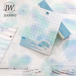 JIANWU Floating Stars and Moon Series Watercolor Landscaping Material Collage PET Sticker Creative DIY Journal Stationery