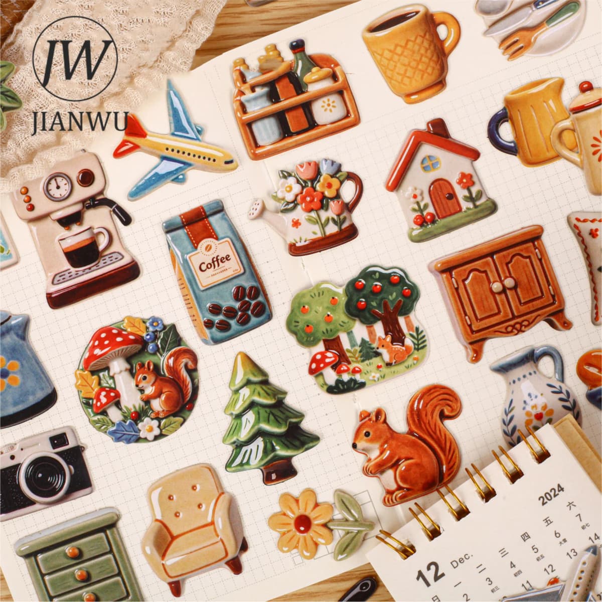 JIANWU Warm Things Small Collection Series Vintage Life Flower Landscape Material Collage Sticker Creative  Journal Stationery
