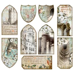 1Pack Retro Vintage Medieval Monument Sticker DIY Craft Scrapbooking Album Junk Journal Decorative Stickers