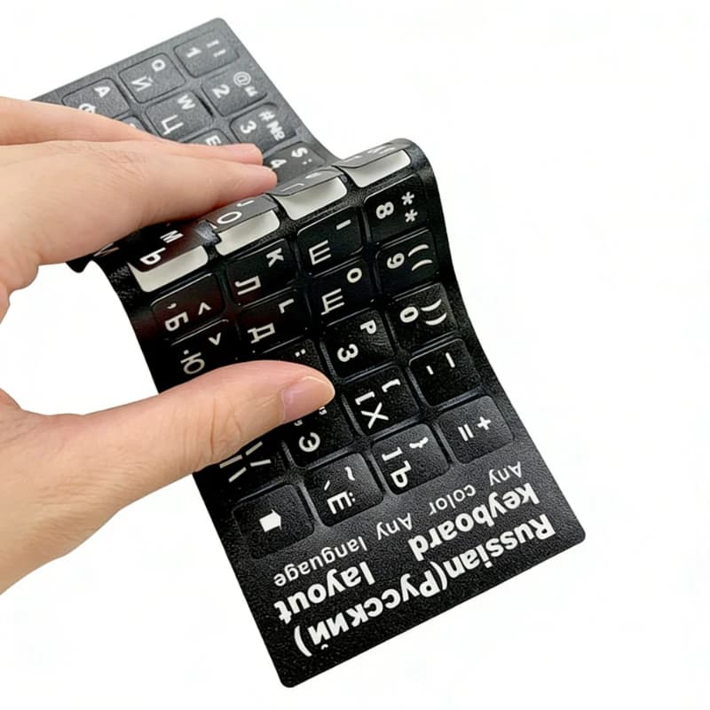 1PCS Russian Black Keyboard Sticker Language Letters Black White Label PC Dustproof Laptop Accessories