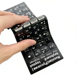 1PCS Russian Black Keyboard Sticker Language Letters Black White Label PC Dustproof Laptop Accessories
