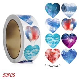 50-500pcs 1inch Red Heart Stickers for Valentine's Day Baking Packaging Sticker Envelope Seals Love Decorative Stickers