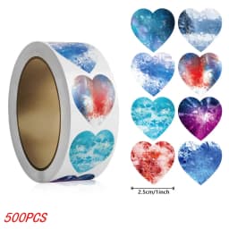 50-500pcs 1inch Red Heart Stickers for Valentine's Day Baking Packaging Sticker Envelope Seals Love Decorative Stickers
