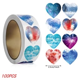 50-500pcs 1inch Red Heart Stickers for Valentine's Day Baking Packaging Sticker Envelope Seals Love Decorative Stickers