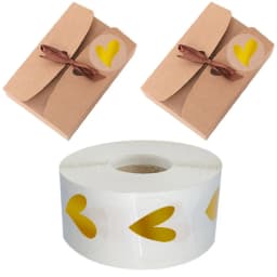 500 Pcs/roll Transparent Gold Heart Adhesive Sticker Cute Sealing Label Sticker for Envelope Gift Decor Stationery Sticker