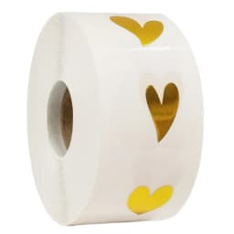 500 Pcs/roll Transparent Gold Heart Adhesive Sticker Cute Sealing Label Sticker for Envelope Gift Decor Stationery Sticker