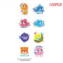 100-500pcs Teacher Reward Sticker Motivational Phrases Stickers for School Student Classic Cute Stationery Stickers