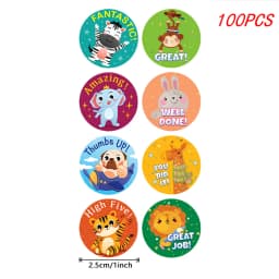 100-500pcs Teacher Reward Sticker Motivational Phrases Stickers for School Student Classic Cute Stationery Stickers