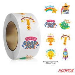 100-500pcs Teacher Reward Sticker Motivational Phrases Stickers for School Student Classic Cute Stationery Stickers