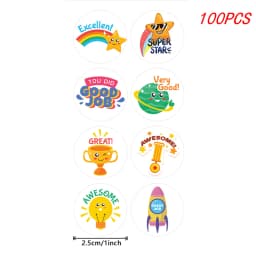100-500pcs Teacher Reward Sticker Motivational Phrases Stickers for School Student Classic Cute Stationery Stickers
