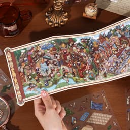 Retro Cartoon 3D Landscaping Stickers DIY Miniature Scene Magic Invitation Series Hand Account Cabin Scene Pasting