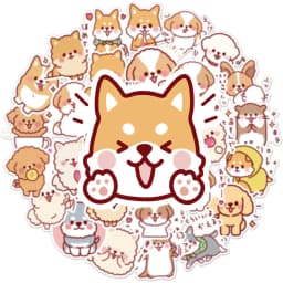 50 pcs/set Kawaii Fluffy Dog PVC Waterproof Stickers Cute Scrapbooking Diy Journaling Diary Stationery Sticker Gift Decor
