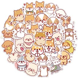 50 pcs/set Kawaii Fluffy Dog PVC Waterproof Stickers Cute Scrapbooking Diy Journaling Diary Stationery Sticker Gift Decor