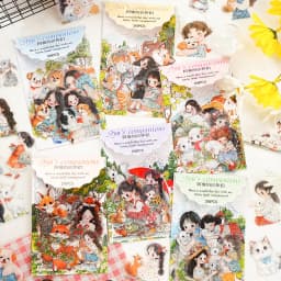 20pcs Kawaii Stationery Stickers Aya's companions Junk Journal Planner Decorative Sticker Scrapbooking