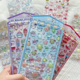 Mr. Paper 7Style Sweet Candy Party Series 3D Embossed Cute Sticker DIY Notebook Mobile Phone Case Photo Frame Photo Album Card
