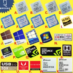 DIY Sticker Original Nine And Ten Generation Cpu 10 i3 i5 i7 i9 Hires Small Gold Label Notebook Decoration